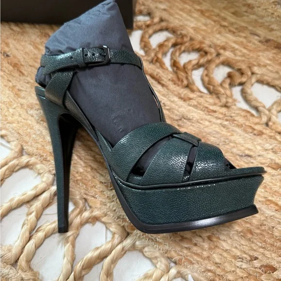 Saint Laurent Royal Green Tribute 105 Sandal - Picture 9 of 9